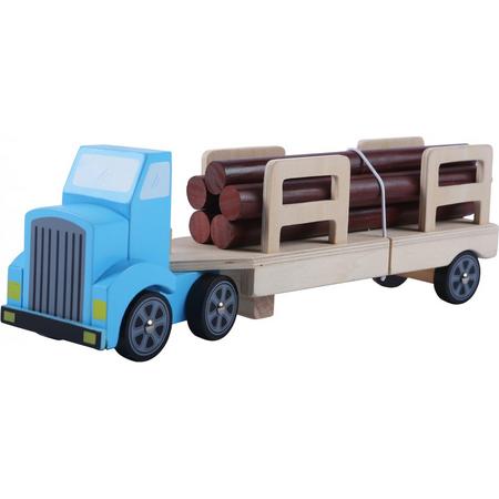 Gerardos Toys Vrachtwagen Houttransport 32,5 Cm Blauw